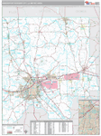 Shreveport-Bossier City Wall Map Premium Style